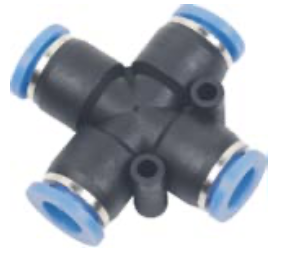 PZA1/4 RACO UNIÓN EN CRUZ PARA MANGUERA 1/4 Termoplástico