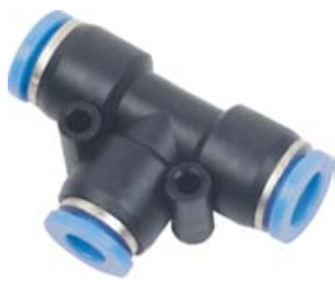 PE5/16 Racor macho en T 1/4" Termoplástico