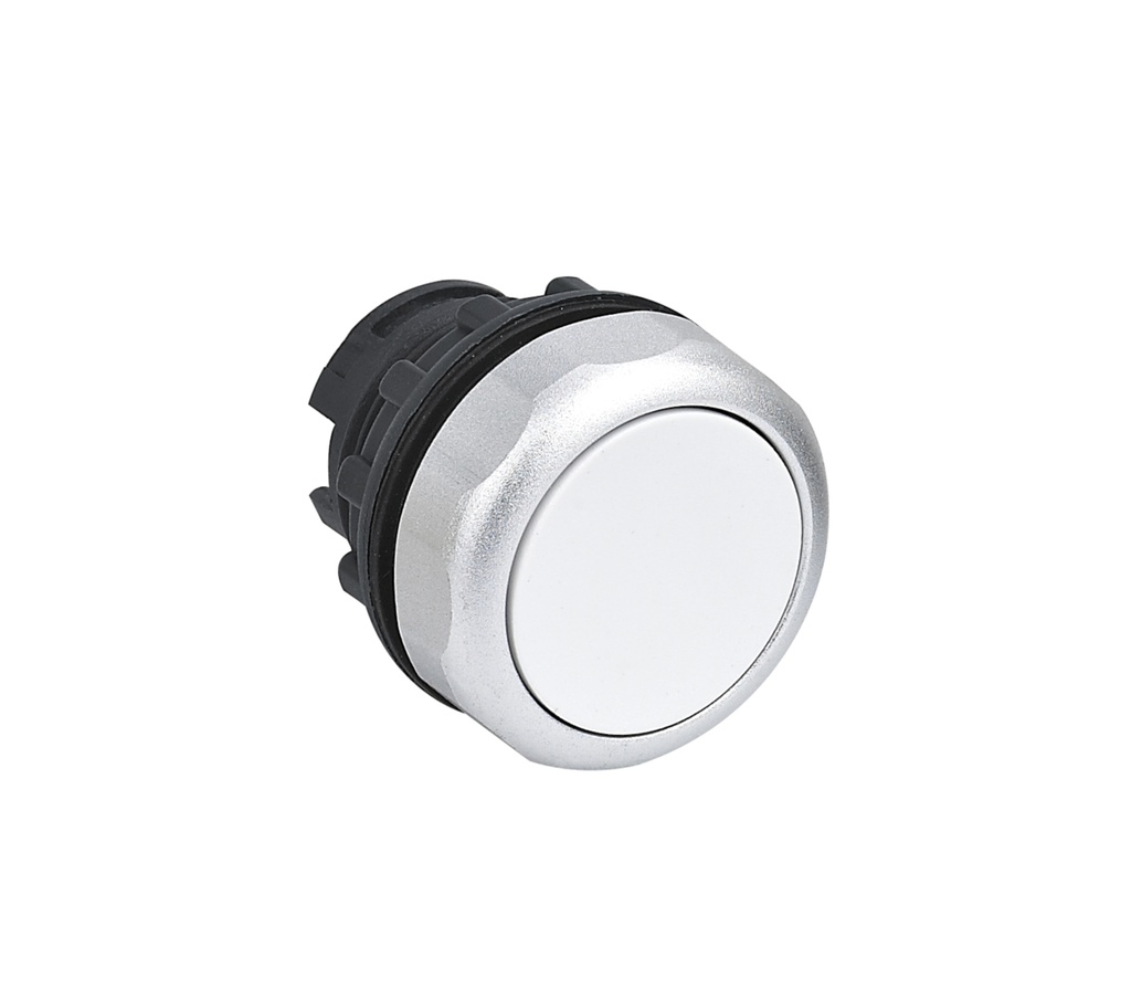 Cabeza pulsador luminoso rasante blanco (SIN cuerpo, contactos ni bloque LED)