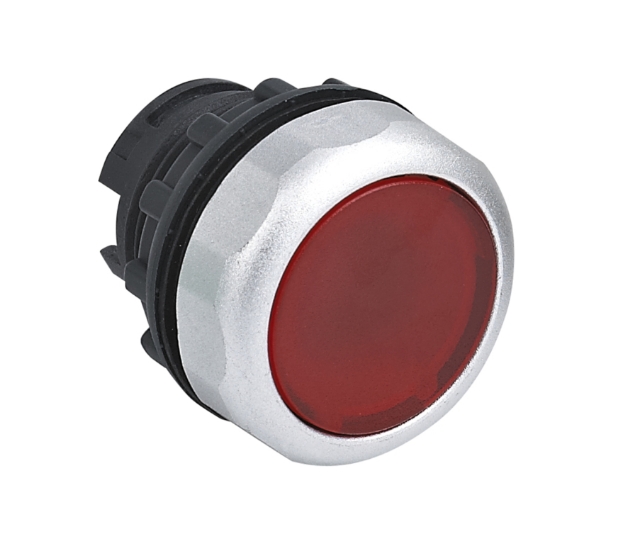 Cabeza pulsador luminoso rasante rojo (SIN cuerpo, contactos ni bloque LED)