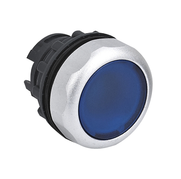 Cabeza pulsador luminoso rasante azul (SIN cuerpo, contactos ni bloque LED)