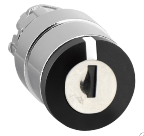 Selector c/Llave marca Schneider Electric Serie Harmony XB4; Color Negro No Iluminado momentáneo, posiciones 3 Diámetro 22mm. (Para; Key 455) 