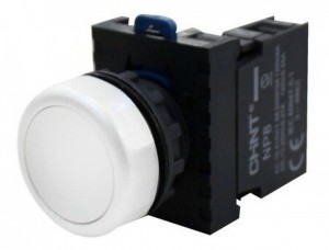 Pulsador Marca Chint NP8; Color Blanco; No Iluminado Momentáneo; Diámetro 22mm