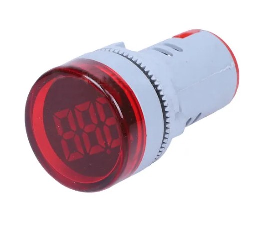 EBCHQ Indicador de voltaje tipo luz piloto 22mm Rango 50-500VAC Rojo