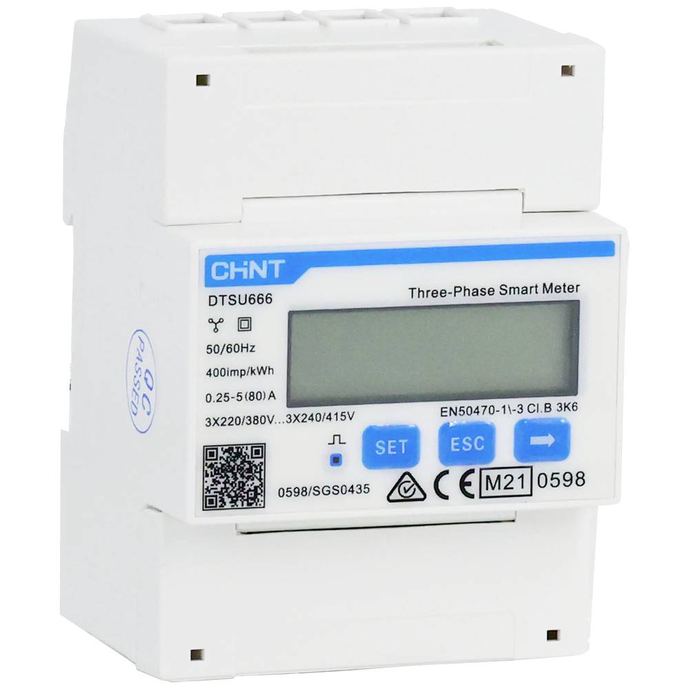 Chint G DTSU666 3×230/400V 5(80)A RS485 4PMID Medidor de electricidad (trifásico)