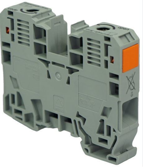 Bornera 35mm² marca WAGO Serie POWER CAGE CLAMP; Amperaje 125A calibre 10-2AWG Nivel 1 Conexión push in  