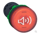XB5KS2B4 Luz Piloto con Buzzer, Harmony XB5, Zumbador iluminado, plástico, rojo, 22 mm, tono continuo o intermitente, 24 V CA CC