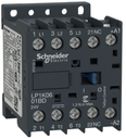 Contactor marca Schneider Electric Serie TeSys K;  Amperaje 6A Polos 3 Potencia(kW) 3kW@440VAC Bobina 24VDC Contacto Aux 1NO, NC 0.