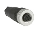 Conector hembra M12 de 4 pines, recto, prensaestopas Pg 7