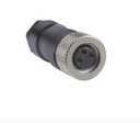 Conector hembra M8 de 4 pines, recto, prensaestopas M9,5 x 1
