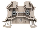 Bornera 2.5mm² marca Weidmuller serie WDU; Amperaje 24A calibre 26-12AWG,  1 nivel Conexion brida Tornillo