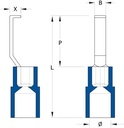 Terminal / Conector Gancho marca Weidmüller Serie HBT; calibre 14-10AWG Color Id. Azul Unidades x100      
