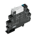 Rele de estado solido con base marca Weidmüller Serie TRS; Amperaje 16A, Bobina  230VAC/DC Contactos CO 1 Salida 250VAC/DC                