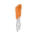 Puente transversal marca WEIDMULLER serie ZQV 4, 32A, Polos: 2, Paso en mm (P): 6.1mm, Aislado: Sí, Anchura: 9,9 mm, naranja.