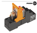 Rele de Control c/ base marca Weidmüller Serie RCMKITP ; 6A, Bobina  230VAC Contactos CO 4 Salida 250VAC PUSH IN               