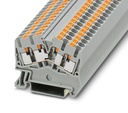 Bornera 2.5mm² marca PHOENIX Serie PTS; Amperaje 24A Calibre 26-12AWG Nivel 1 Conexión PUSH IN. PTS 2.5-QUATTRO    