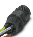 Conector QPD W3PE2,5 M25 0,5 BK - Pasamuros polos: 3+PE, M25, Macho, 1 mm2 ... 2,5 mm2, 690 V, 20 A, PA, negro, sin tuerca QUICKON