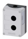Caja de mando marca Siemens Serie SIRIUS ACT ; Material Plastico Color gris Puntos de Comando 2 Diametro  22mm       