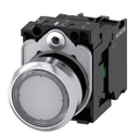 Pulsador marca Siemens Serie SIRIUS ACT; Verde Iluminado Momentaneo Diametro 22mm Contacto 1NO Alimentación 24VAC/DC