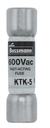 Fusible marca Eaton - Bussmann Serie KTK; Amperaje 5A Diametro 10X38mm Accion Rapida Clase aR          