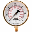 Manometro marca WINTERS Serie P1S 100; Rango 0-300 psi/kPa Caratula 3.5in / 90mm Conexion Rosca 1/4in NPT            