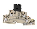 Bornera 4mm² marca Weidmuller, serie A2T 4; portafusible 5x20, niveles 2, con tierra, calibre 24-10AWG, PUSH IN
