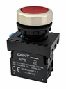 Pulsador Marca Chint Serie NP8; Color  Rojo Iluminado Momentanea Diametro 22mm Contacto NC 1 110-230VAC