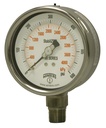 Manometro marca WINTERS serie PFP Acero Inoxidable CARATULA 4" 0-400 PSI 1/2" NPT Con conexion abajo Con sistema STABILIZR(R)